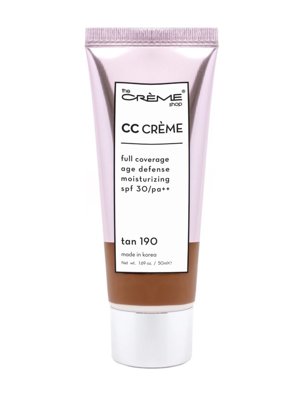 The Crème Shop CC Cream Color Adapting Full Coverage SPF 30 Tan 190 Korean